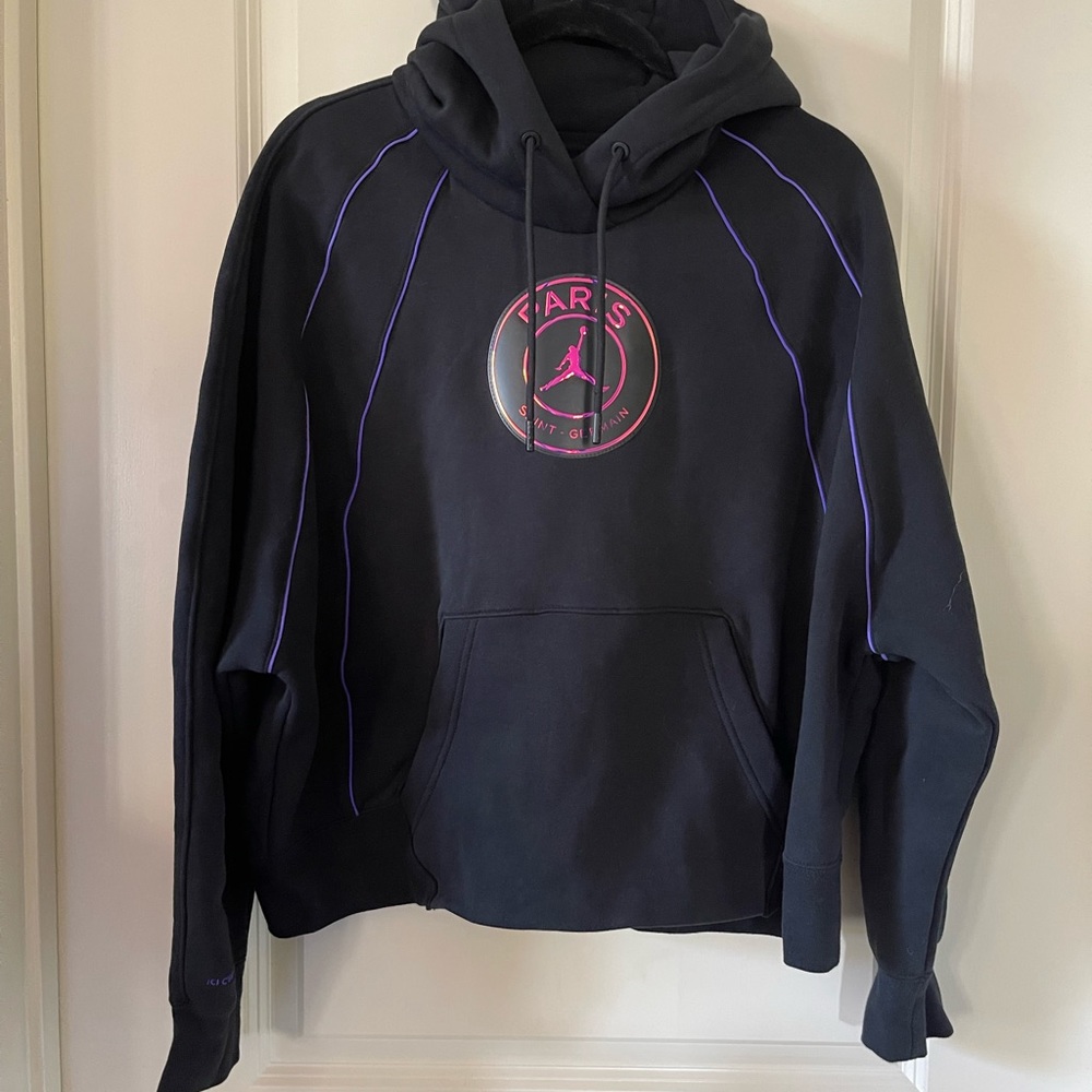 Jordan X Paris Saint Germain Women Black Pullover Hoodie XL RARE $178